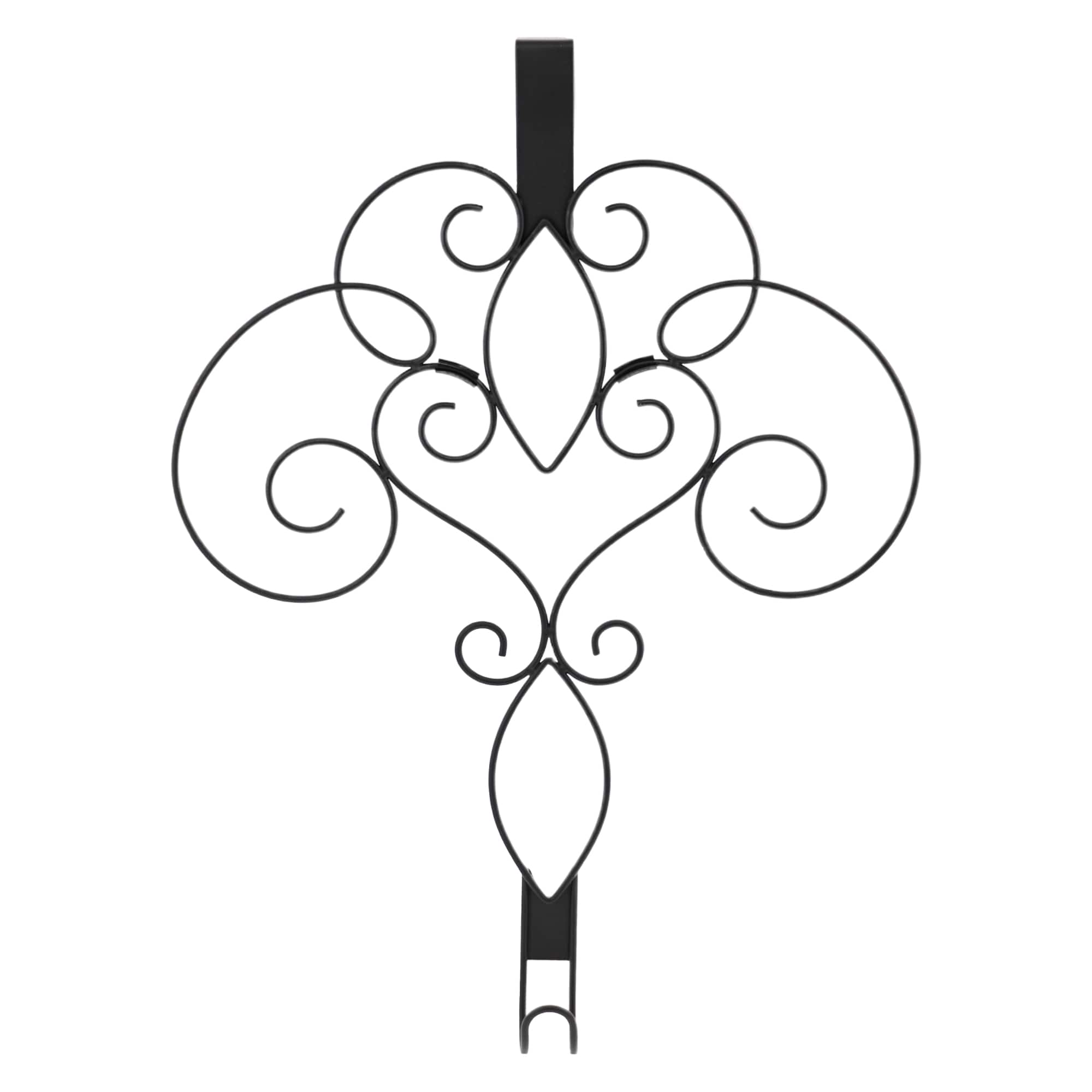 Haute Decor 18" Black Scrollwork Wreath Door Hanger
